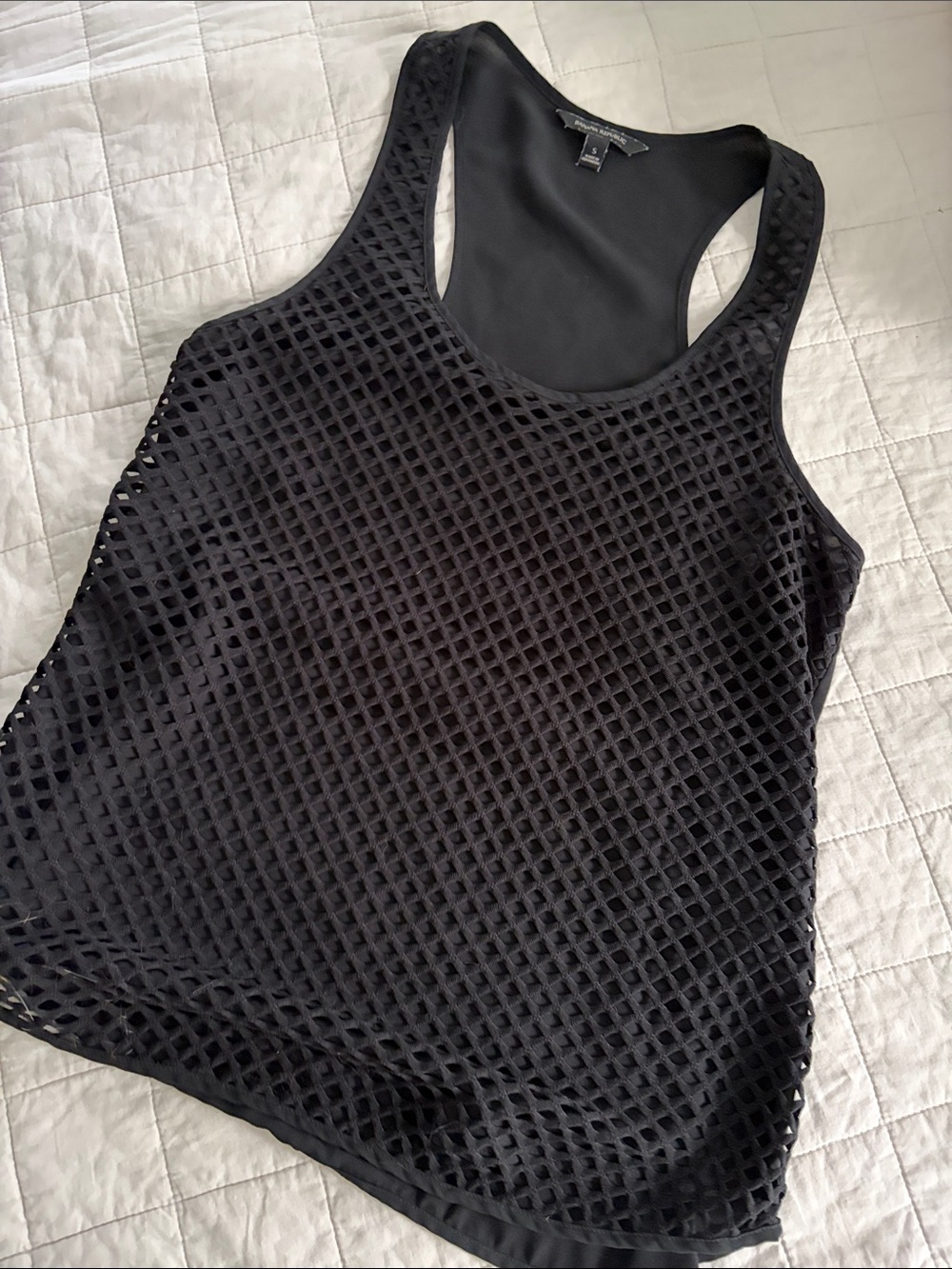 Banana Republic Black Mesh Racerback Tank Top